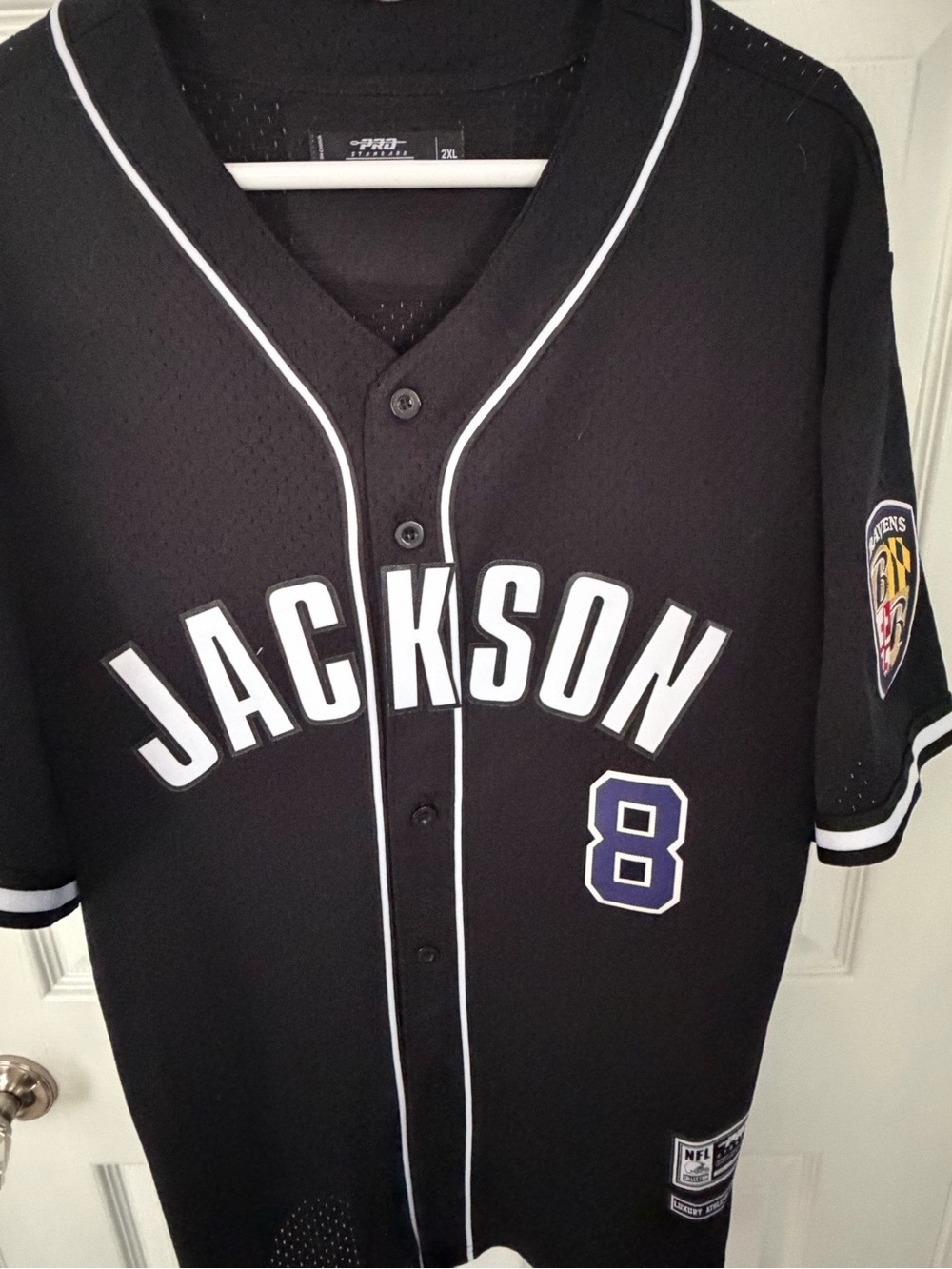 NFL Black Jackson #8 Jersey with White Trim